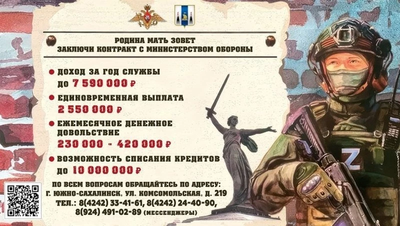 Служба по контракту: выплата 2,55 миллиона рублей, льготная ипотека и другие меры поддержки