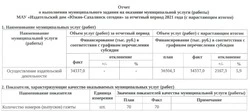 Отчёт о выполнении муниципального задания МАУ за 2021 год
