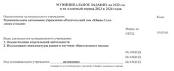 Муниципальное задание на 2022 год
